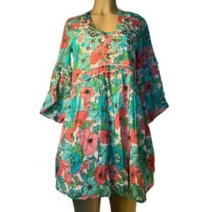 Boston Proper, Bouquet of Summer Embellished Peasant Dress Size XS